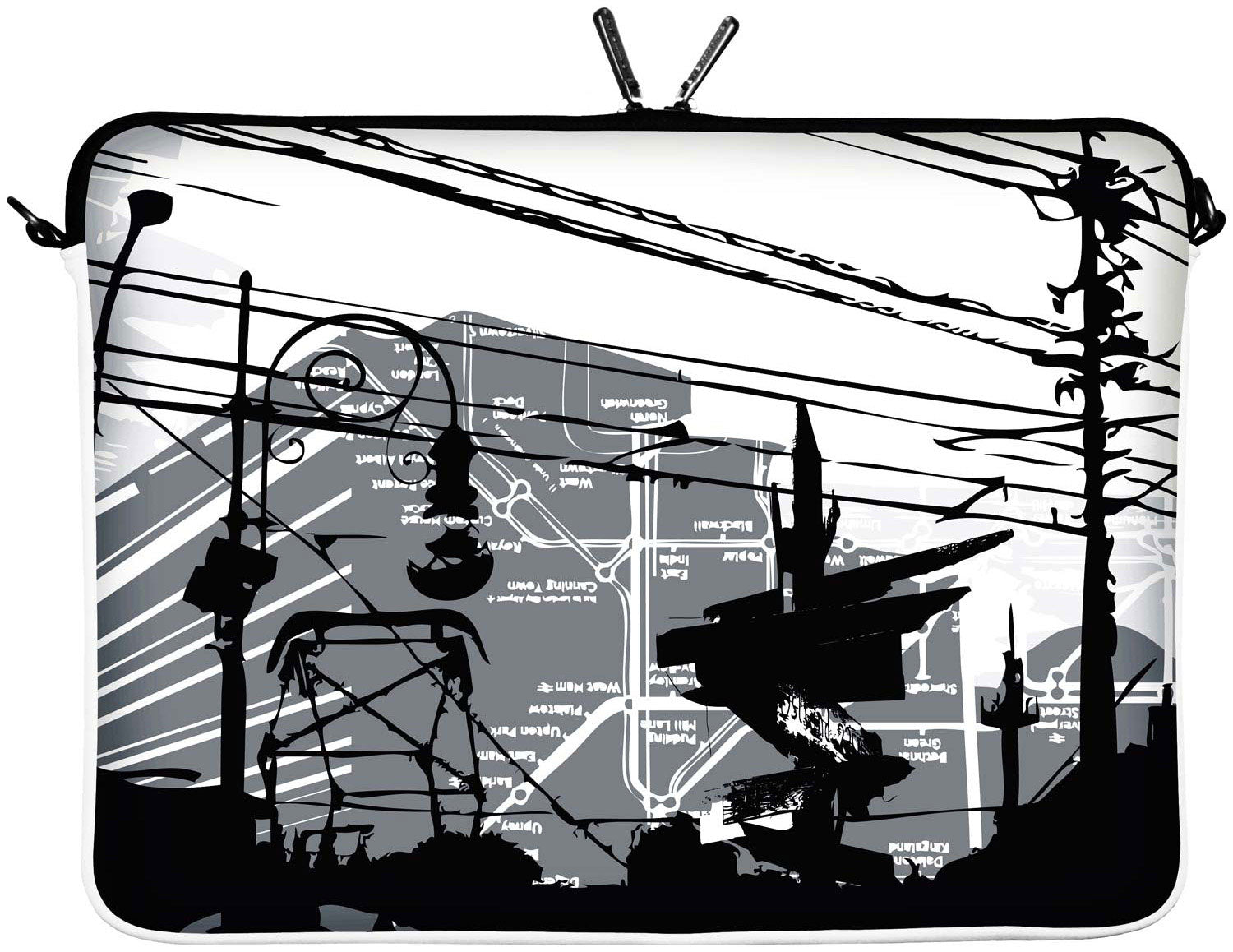 LS124 CityLife Designer Laptop Tasche in grau-weiß für Tablets, Laptops und Macbooks