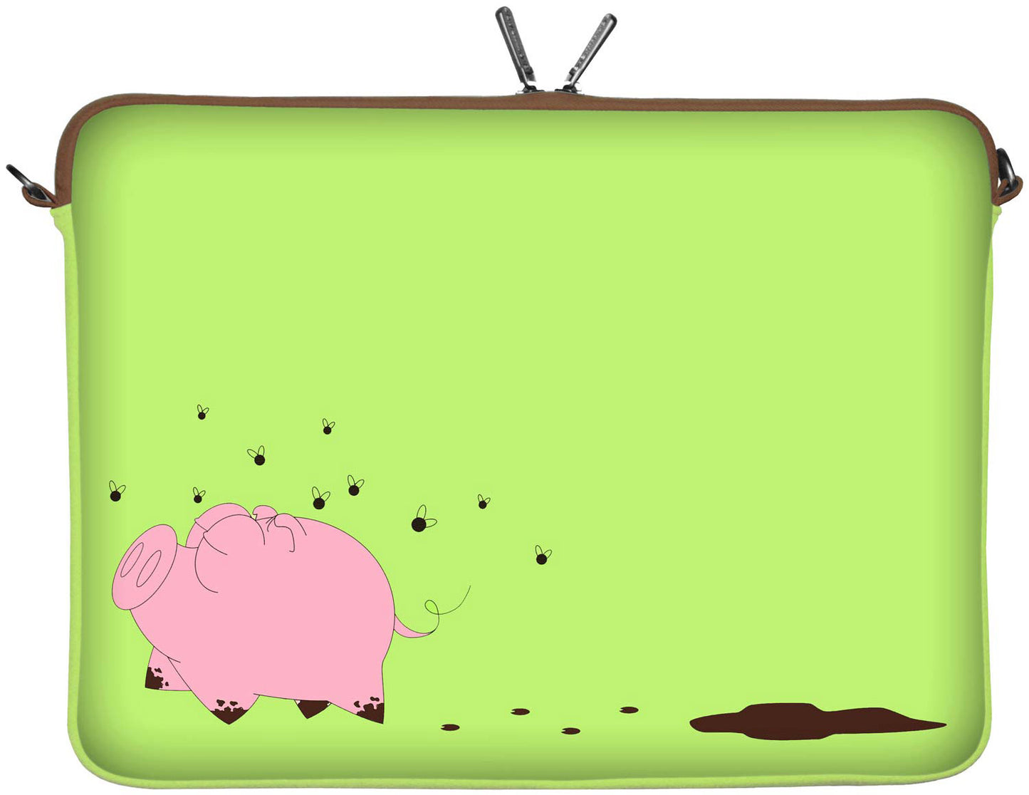LS158 Happy Piggy Designer Laptop Tasche in grün für Tablets, Laptops und Macbooks