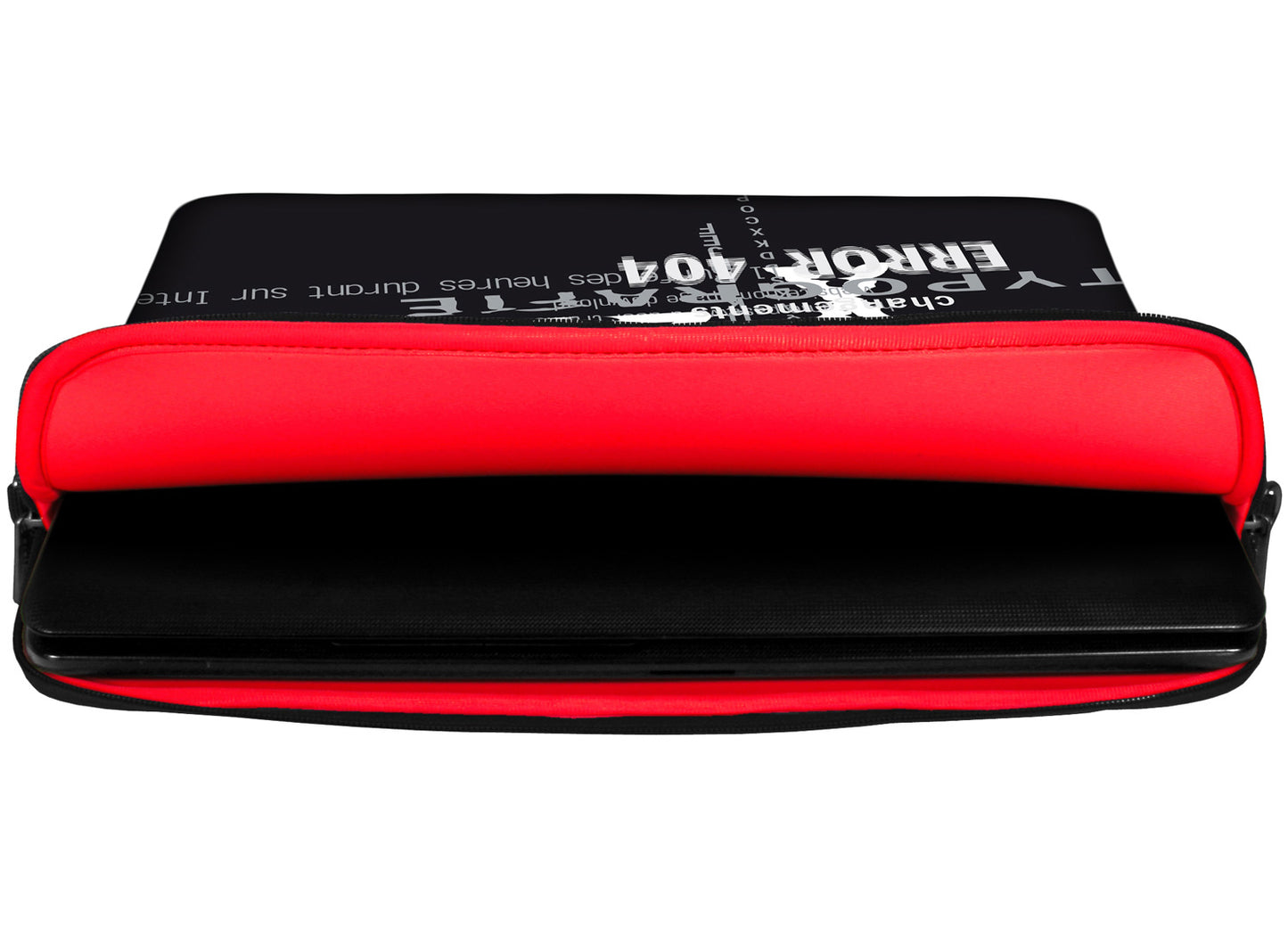 Innenansicht mit Schutzlippen der LS117 Viva Designer Tasche für Laptop in rot aus wasserabweisendem Neopren