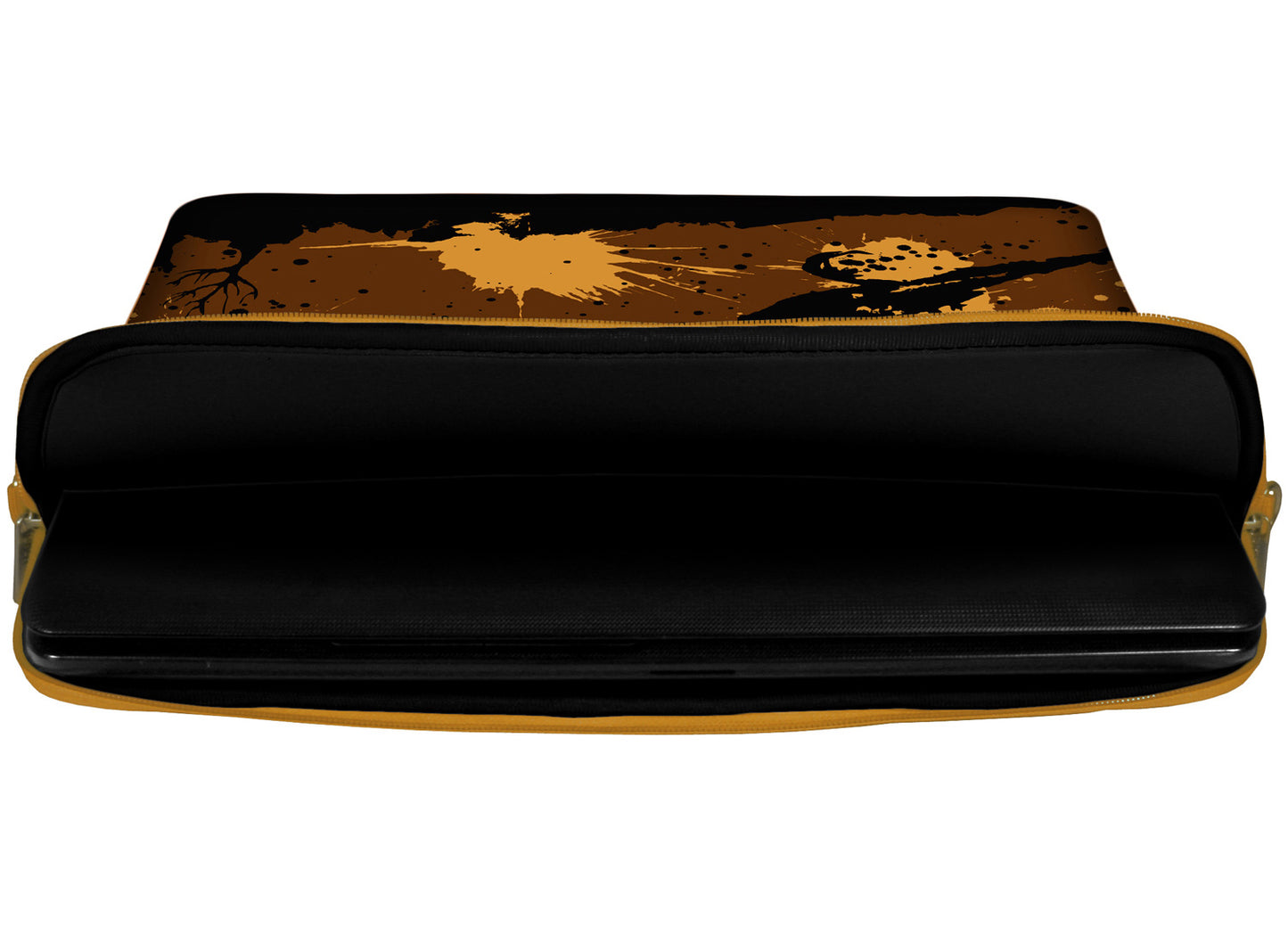 Innenansicht mit Schutzlippen der LS171 Mystery Designer Laptop Tasche in schwarz aus wasserabweisendem Neopren