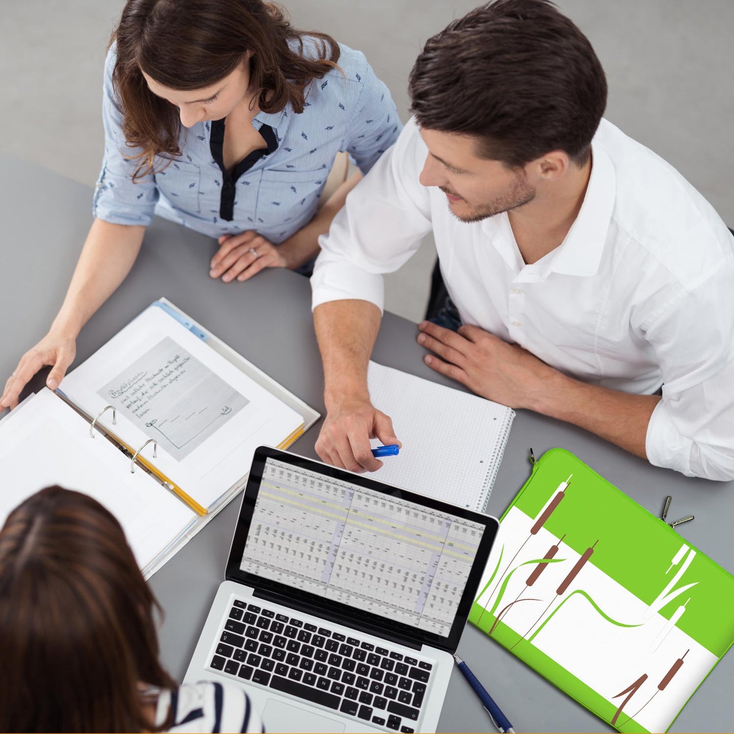 LS148 Summer Cane Designer Laptop Schutzhülle in grün als Business-Zubehör im Büro, bei Kunden und auf Dienstreisen