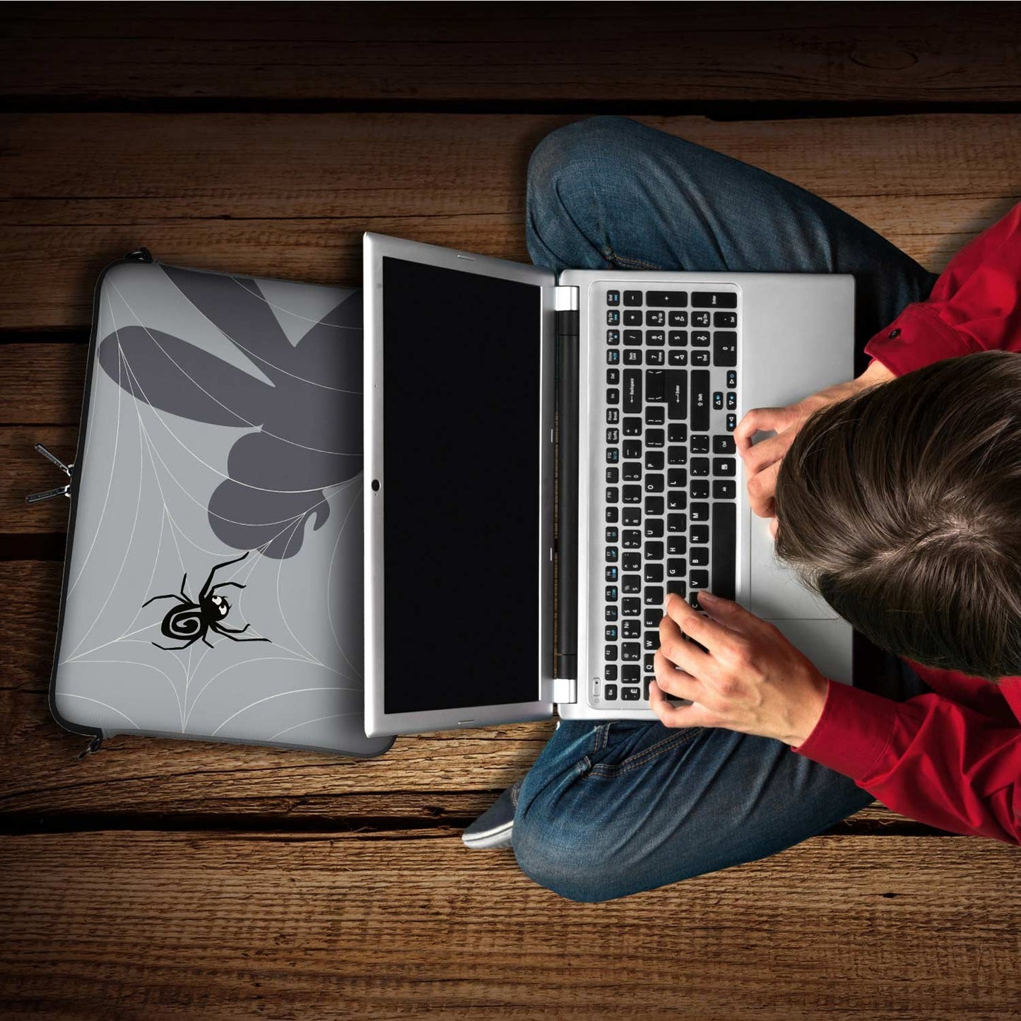 Trendige LS146 Spiderweb Designer Notebook Tasche in grau