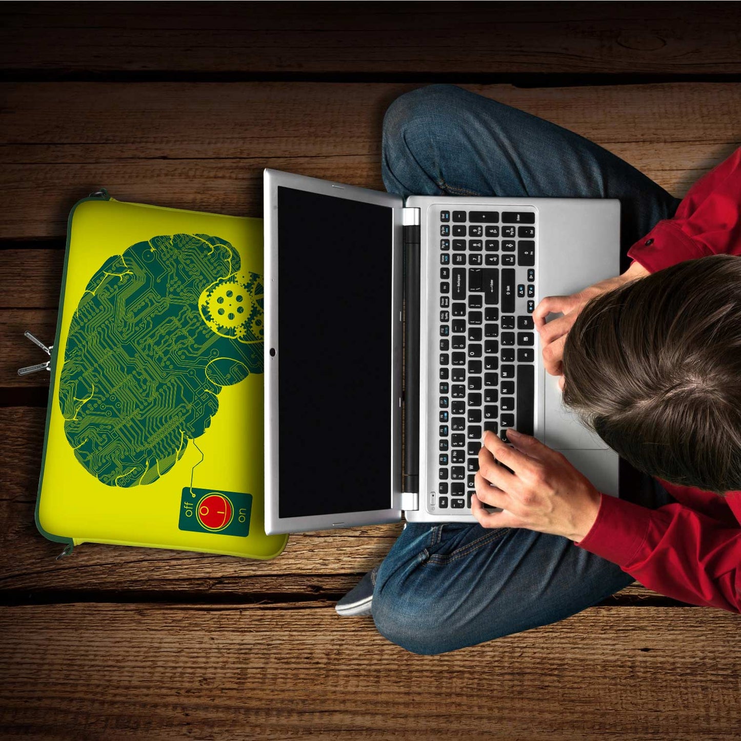 Trendige LS166 IT-Brain Designer Tasche für Notebook in gelb-grün