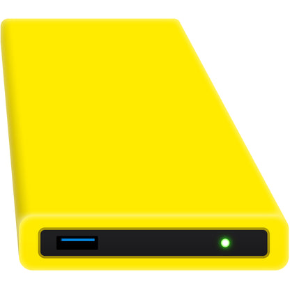 HipDisk: Externes Festplattengehäuse mit austauschbarer Silikonhülle in gelb