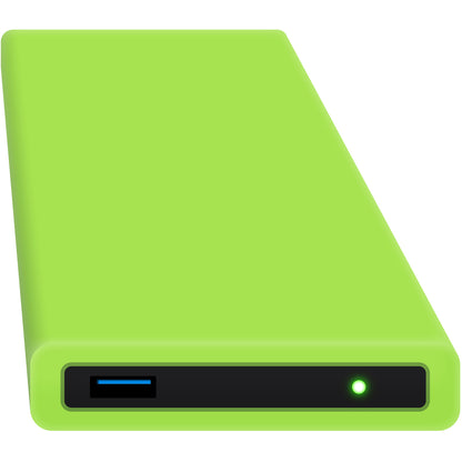 HipDisk: Externes Festplattengehäuse mit austauschbarer Silikonhülle in grün