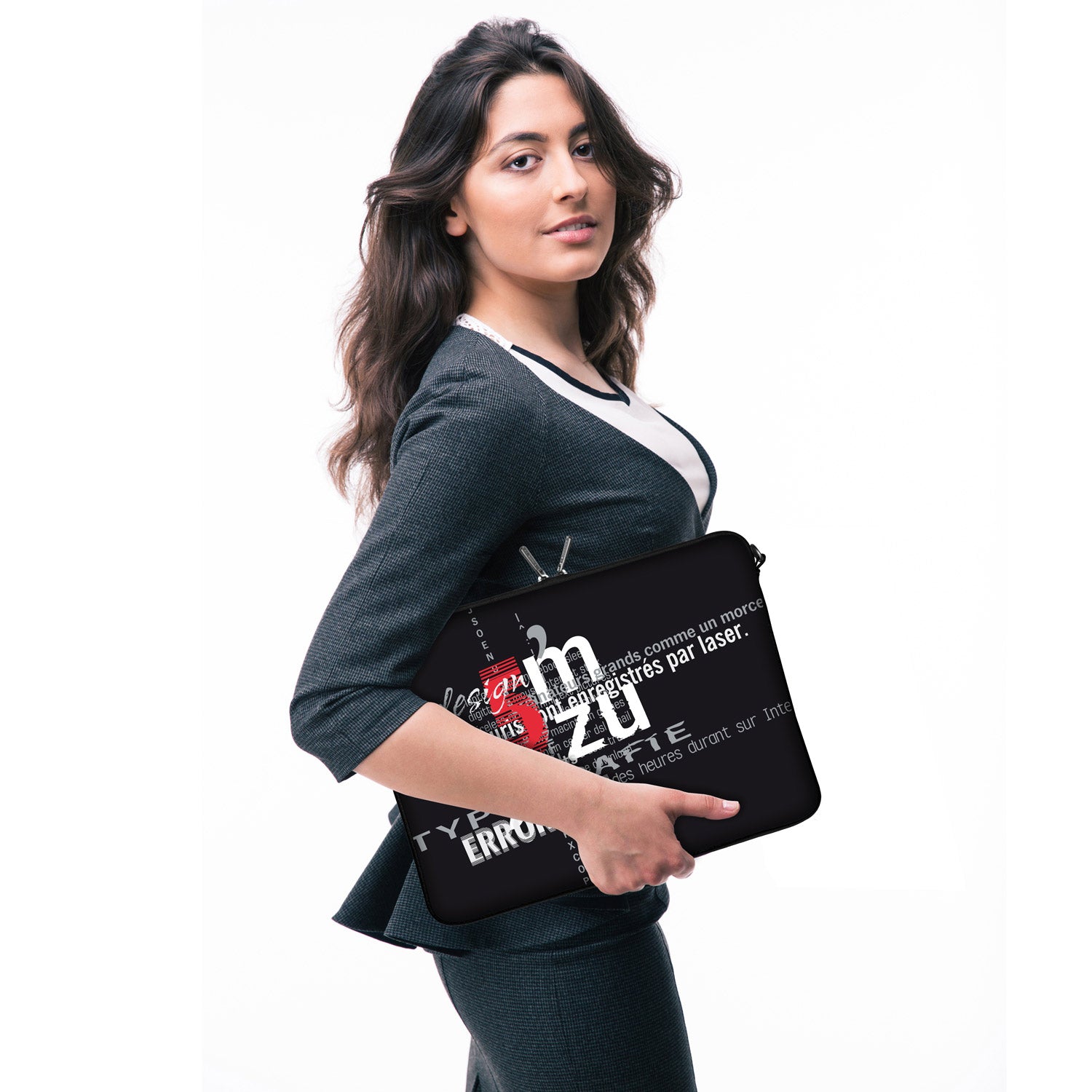 LS117 Viva Designer Tasche für Laptop in schwarz mit Ösen zum Anhängen von Accessoires