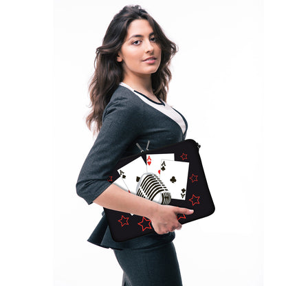 LS120 Pokerstars Designer Laptop Tasche in schwarz mit Ösen zum Anhängen von Accessoires