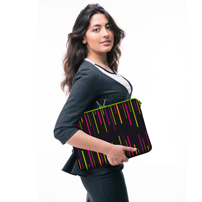 LS129 Colours Designer Laptop Tasche in schwarz mit Ösen zum Anhängen von Accessoires