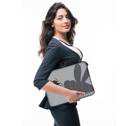 LS146 Spiderweb Designer Laptop Tasche in grau mit Ösen zum Anhängen von Accessoires