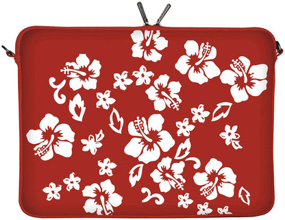 LS107 Red Flower Designer Laptop Tasche in rot-weiß für Tablets, Laptops und Macbooks