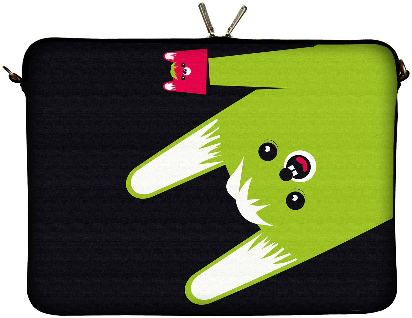 LS162 Toothy Designer Tasche für Laptop in schwarz-grün für Tablets, Laptops und Macbooks