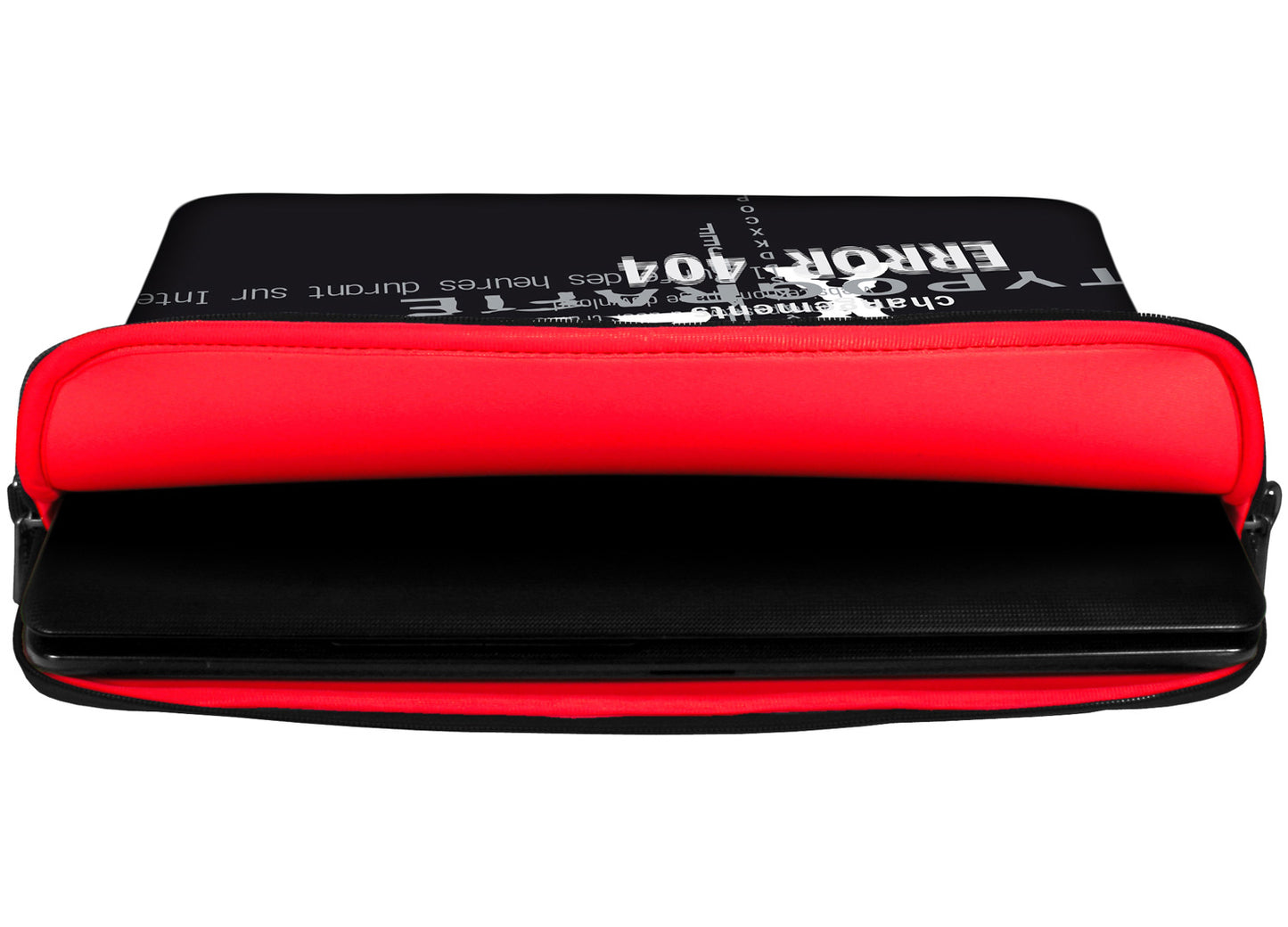 Innenansicht mit Schutzlippen der LS117 Viva Designer Tasche für Laptop in rot aus wasserabweisendem Neopren