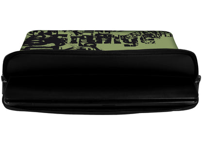 Innenansicht mit Schutzlippen der LS123 Grunge Designer Tasche für Laptop schwarz aus wasserabweisendem Neopren