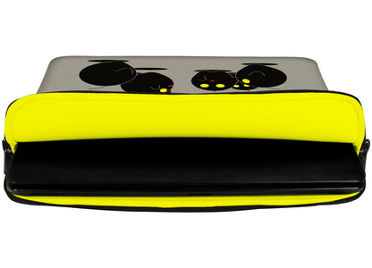 Innenansicht mit Schutzlippen der LS157 Illumination Designer Laptop Tasche in gelb aus wasserabweisendem Neopren