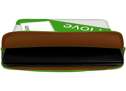Innenansicht mit Schutzlippen der LS172 Chocolate Designer Laptop Tasche in braun aus wasserabweisendem Neopren